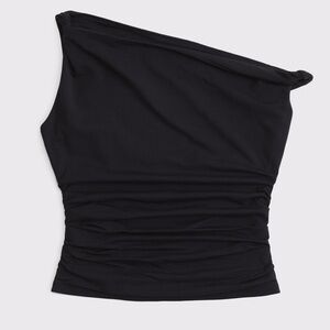 Abercrombie & Fitch Black Asymmetrical Twist Top